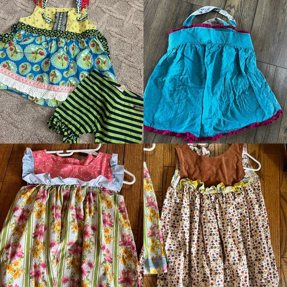 Matilda Jane Girls Colorful Floral & Turquoise Mix Matching Set